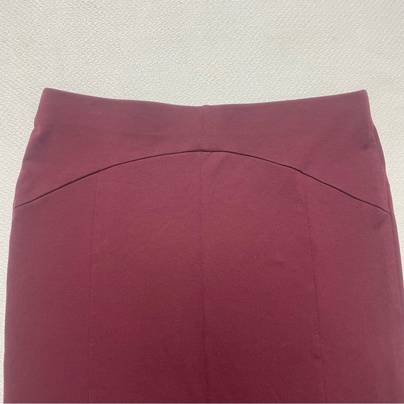 Ann Taylor Factory Pencil Skirt Size Medium Burgundy Wine Elastic Waist Stretchy - Picture 14 of 15